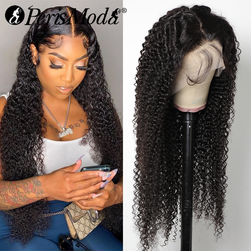 Deep Curly Lace Front Wigs 13x6 Transparent Lace Wig Human Hair